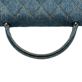 シャネル CHANEL マトラッセトップハンドルバッグ A12397 4番台 ブルー ゴールド金具 デニム レディース ハンドバッグ