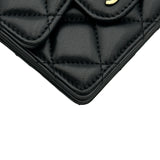 シャネル CHANEL マトラッセチェーンカードケース AP1730 ブラック ゴールド金具 ラムスキン レディース カードケース
