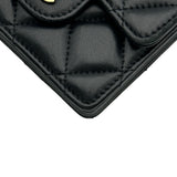 シャネル CHANEL マトラッセチェーンカードケース AP1730 ブラック ゴールド金具 ラムスキン レディース カードケース