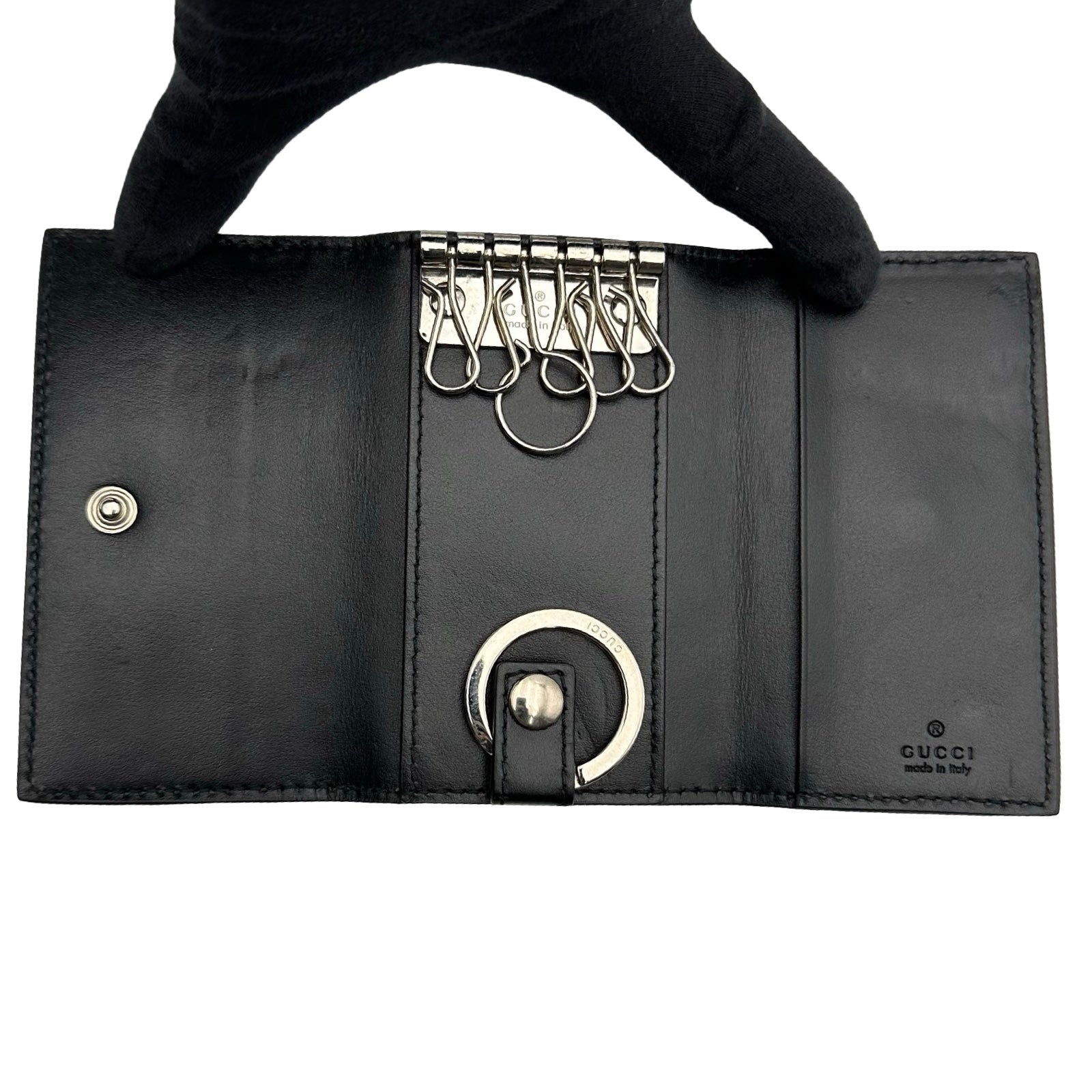 グッチ GUCCI 6連キーケース 625565 ブラック GGエンボス ユニセックス
