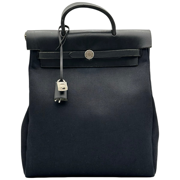エルメス HERMES エールバッグアドPM □G刻印 ブラック シルバー金具