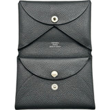 エルメス HERMES カルヴィデュオ U刻印 ブラック シルバー金具 エプソン メンズ カードケース