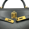 エルメス HERMES ケリー32 □H刻 ブラック ゴールド金具 ボックスカーフ レディース ショルダーバッグ