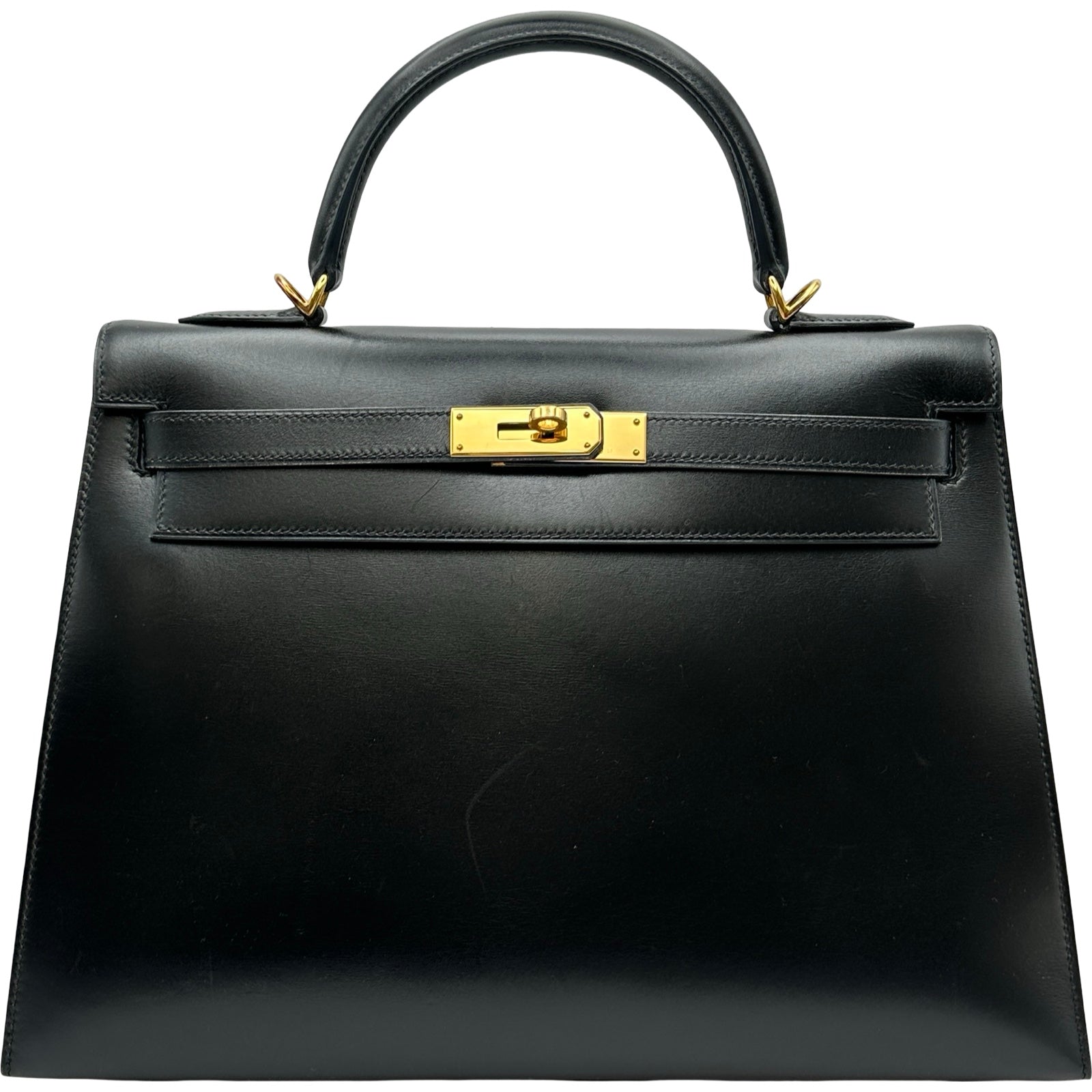 エルメス HERMES ケリー32 □H刻 ブラック ゴールド金具 ボックス