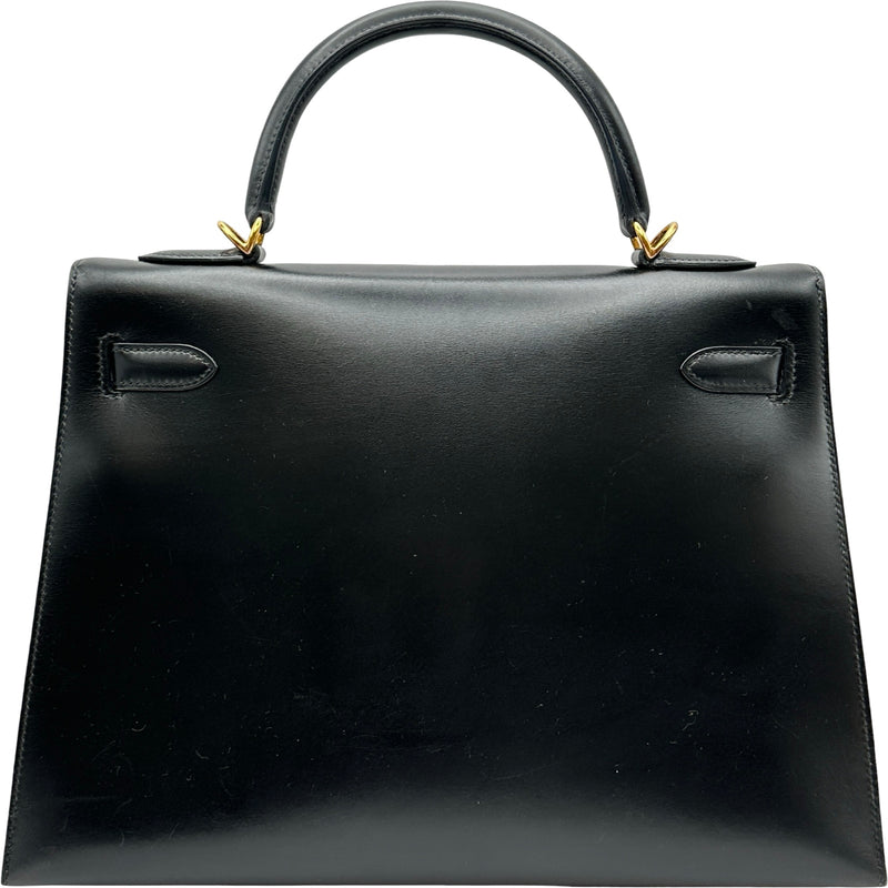エルメス HERMES ケリー32 □H刻 ブラック ゴールド金具 ボックス