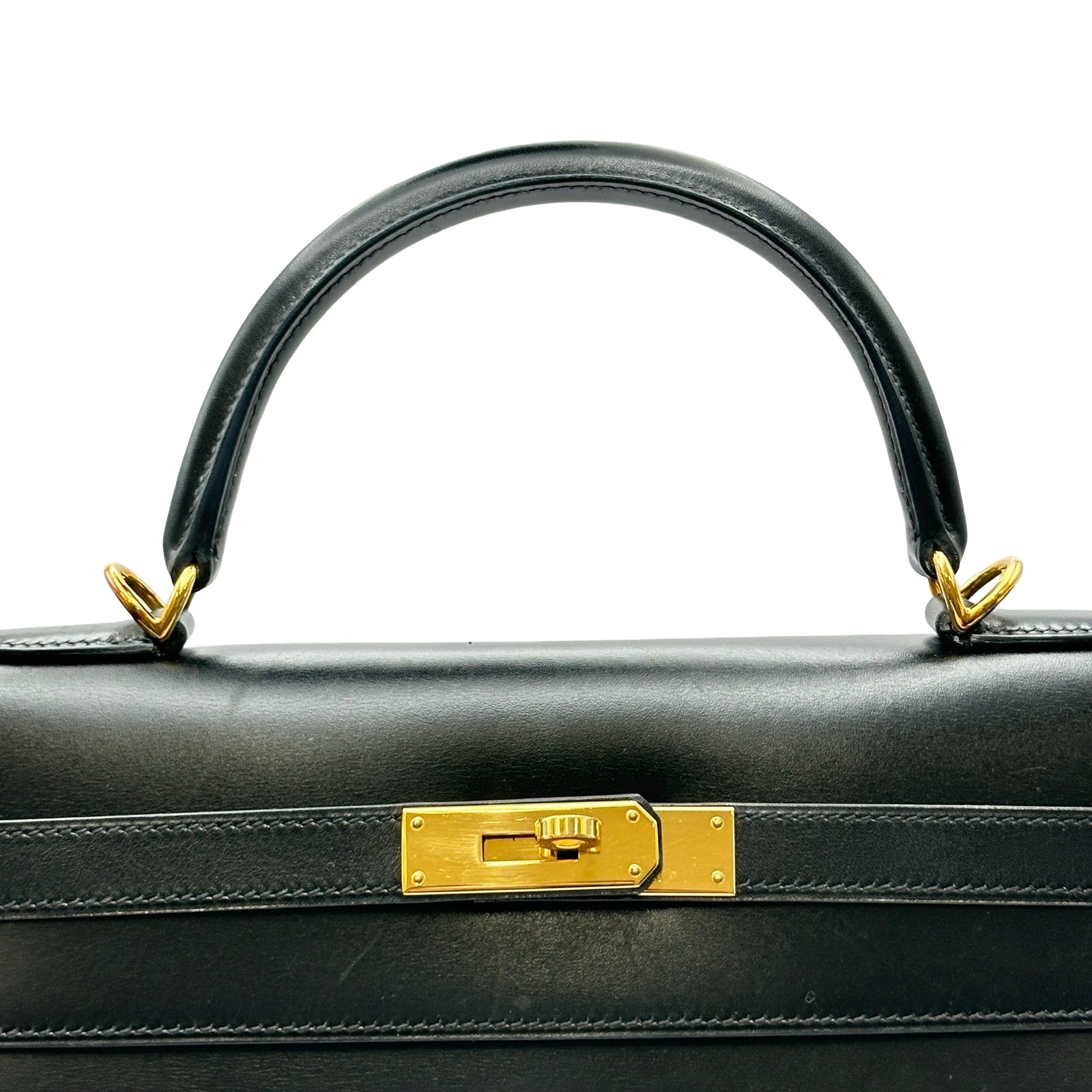 エルメス HERMES ケリー32 □H刻 ブラック ゴールド金具 ボックス