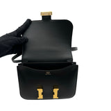 エルメス HERMES コンスタンス3ミニ ミロワール K刻印 ブラック ゴールド金具 タデラクト レディース ショルダーバッグ