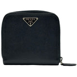プラダ PRADA コンパクトウォレット ブラック サフィアーノレザー レディース 二つ折り財布