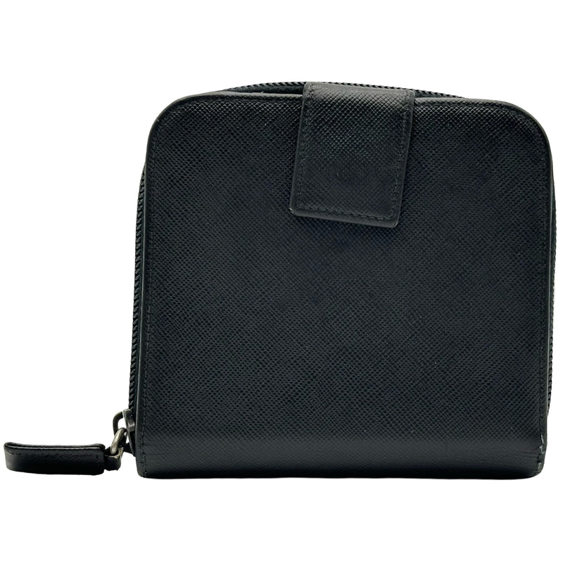 プラダ PRADA コンパクトウォレット ブラック サフィアーノレザー