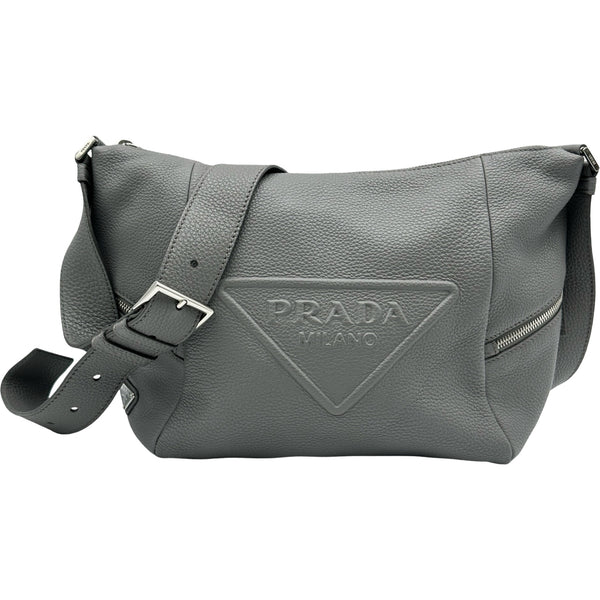 PRADA ショルダーバッグ グレー プラダ PRADA ショルダーバッグ 2VH165 グレー レザー メンズ