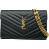 サンローラン SAINT LAURENT カサンドラチェーンウォレット 377828 ブラック グレインカーフ レディース ショルダーバッグ