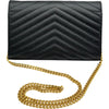 サンローラン SAINT LAURENT カサンドラチェーンウォレット 377828 ブラック グレインカーフ レディース ショルダーバッグ