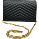 サンローラン SAINT LAURENT カサンドラチェーンウォレット 377828 ブラック グレインカーフ レディース ショルダーバッグ