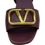 ヴァレンティノ VALENTINO Vロゴアンクルストラップサンダル RW0S0M62 ボルドー レザー レディース サンダル