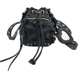 バレンシアガ BALENCIAGA ルカゴールXS バケット 702431 ブラック デニム レディース ショルダーバッグ