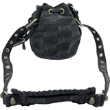 バレンシアガ BALENCIAGA ルカゴールXS バケット 702431 ブラック デニム レディース ショルダーバッグ