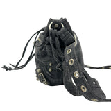 バレンシアガ BALENCIAGA ルカゴールXS バケット 702431 ブラック デニム レディース ショルダーバッグ