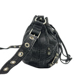 バレンシアガ BALENCIAGA ルカゴールXS バケット 702431 ブラック デニム レディース ショルダーバッグ