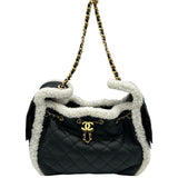 シャネル CHANEL CHANEL25 スモールハンドバッグ AS5293 ブラック ゴールド金具 カーフレザー レディース ハンドバッグ