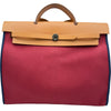 エルメス HERMES エールバッグジップMM ▢Q刻印 ルージュ/ナチュラル シルバー金具 トワル・ハンター レディース ハンドバッグ