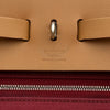 エルメス HERMES エールバッグジップMM ▢Q刻印 ルージュ/ナチュラル シルバー金具 トワル・ハンター レディース ハンドバッグ