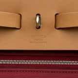 エルメス HERMES エールバッグジップMM ▢Q刻印 ルージュ/ナチュラル シルバー金具 トワル・ハンター レディース ハンドバッグ
