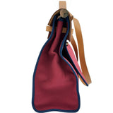 エルメス HERMES エールバッグジップMM ▢Q刻印 ルージュ/ナチュラル シルバー金具 トワル・ハンター レディース ハンドバッグ