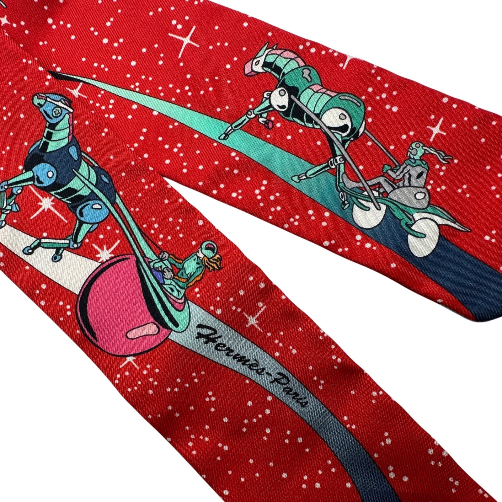 HERMES エルメス ツイリー Space Derby 2022AW エルメス HERMES ツイリー SPACE DERBY マルチカラー シルク