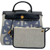 エルメス HERMES エールバッグジップPM CIRCUIT24 ネイビー ゴールド金具 トワル レディース ショルダーバッグ