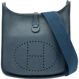エルメス HERMES エヴリン2 PM ▢M刻印 ブルードプリュス シルバー金具 トリヨンクレマンス レディース ショルダーバッグ