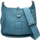 エルメス HERMES エヴリン3 GM □M刻印 ブルージーン シルバー金具 トリヨン レディース ショルダーバッグ