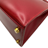 エルメス HERMES ケリー28 外縫い □A刻印 ルージュヴィフ ゴールド金具 ボックスカーフ レディース ショルダーバッグ