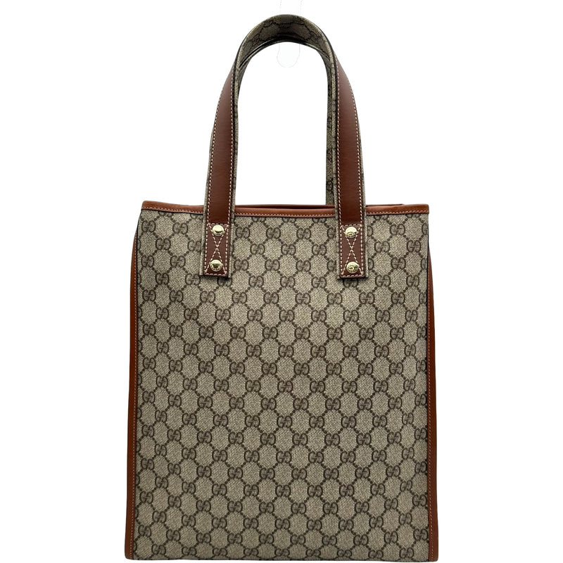 GUCCI トートバッグ　シェリーライン　GG スプリーム　インターロッキング グッチ GUCCI シェリーライントート 211135 ブラウン GGスプリーム