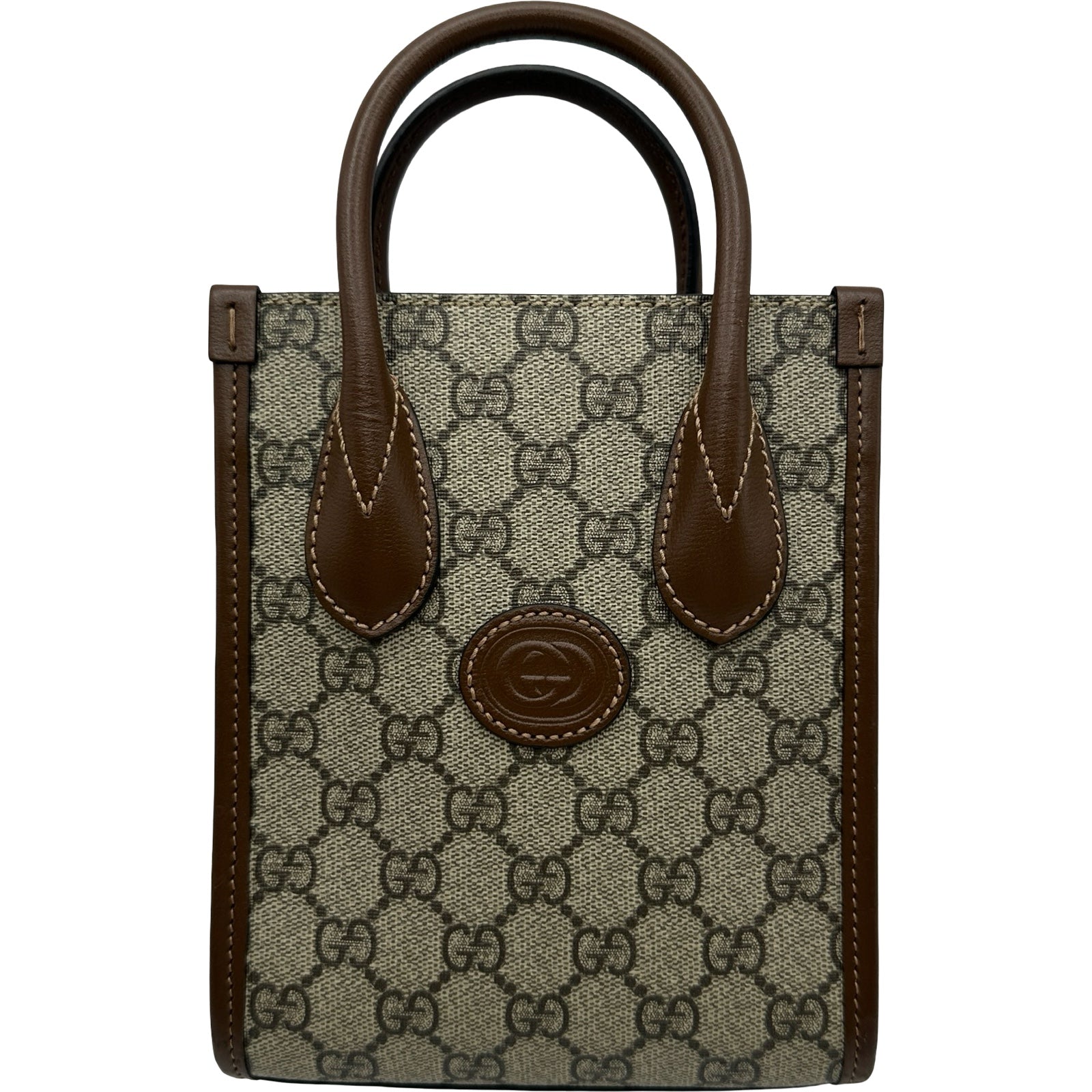 グッチ GUCCI ミニトートバッグ 671623 ブラウン GGスプリーム