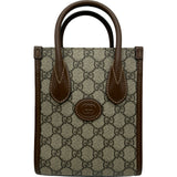 グッチ GUCCI ミニトートバッグ 671623 ブラウン GGスプリーム レディース ショルダーバッグ