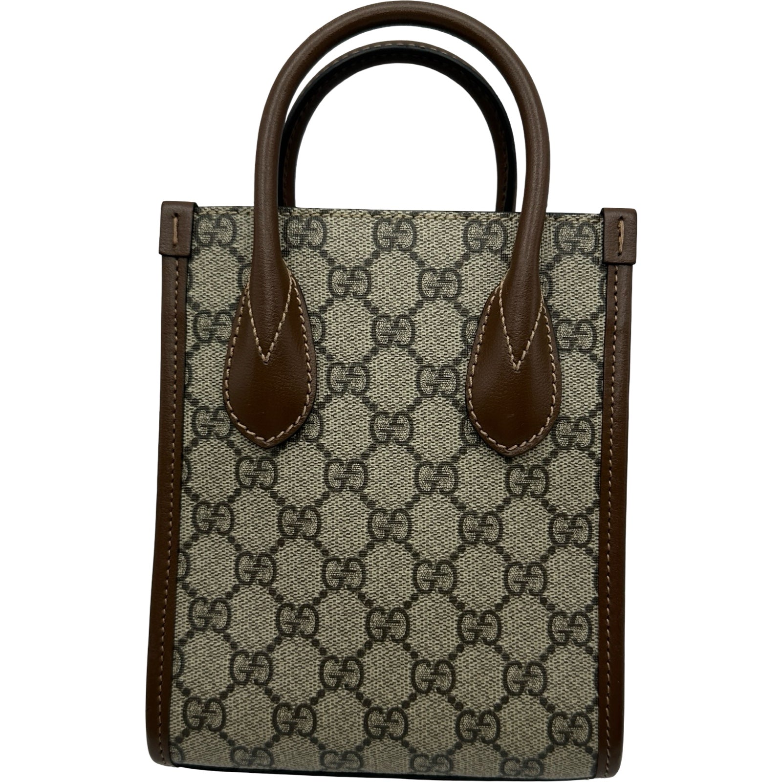 グッチ GUCCI ミニトートバッグ 671623 ブラウン GGスプリーム