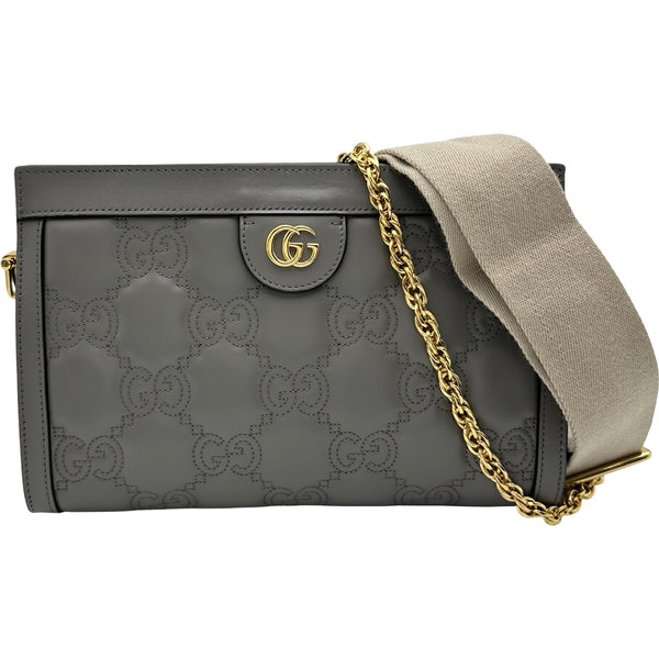 サ*ー様 GUCCI グレーショルダーバッグ 保存袋付き グッチ GUCCI チェーンショルダーバッグ 702200 グレー GGマトラッセ