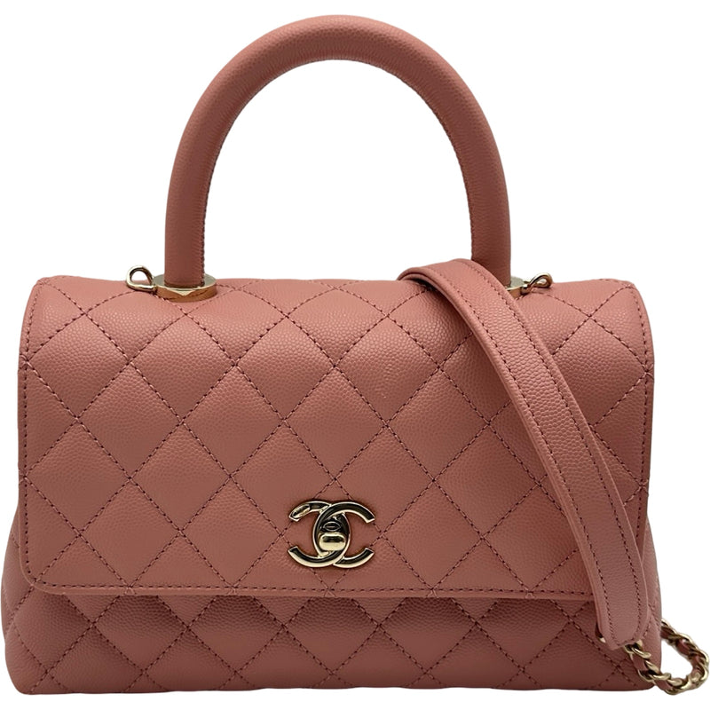 シャネル CHANEL ココハンドルXS A92990 ピンク ゴールド金具 キャビア