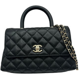 シャネル CHANEL ココハンドルXS A92990 ブラック ゴールド金具 キャビアスキン レディース ショルダーバッグ