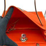 エルメス HERMES エールバッグジップPM T刻印 オレンジ シルバー金具 トワル/ハンター レディース ショルダーバッグ