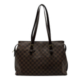 ルイ・ヴィトン LOUIS VUITTON チェルシー N51119 ブラウン ダミエ/レザー レディース トートバッグ