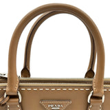 プラダ PRADA ガレリア ハンドバッグ BN2863 キャメル シルバー金具 レザー レディース ショルダーバッグ