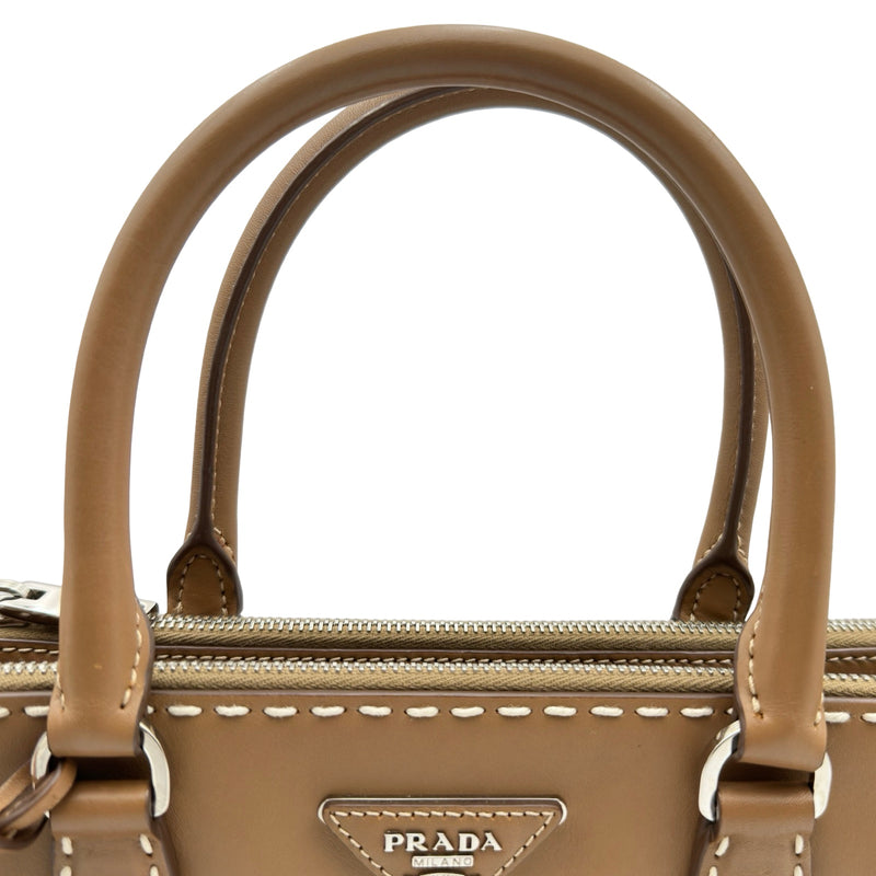 プラダ PRADA ガレリア ハンドバッグ BN2863 キャメル シルバー金具