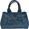 プラダ PRADA カナパ B1877B ブルー デニム レディース ハンドバッグ