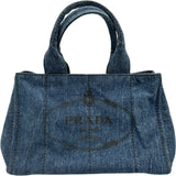 プラダ PRADA カナパ B1877B ブルー デニム レディース ハンドバッグ