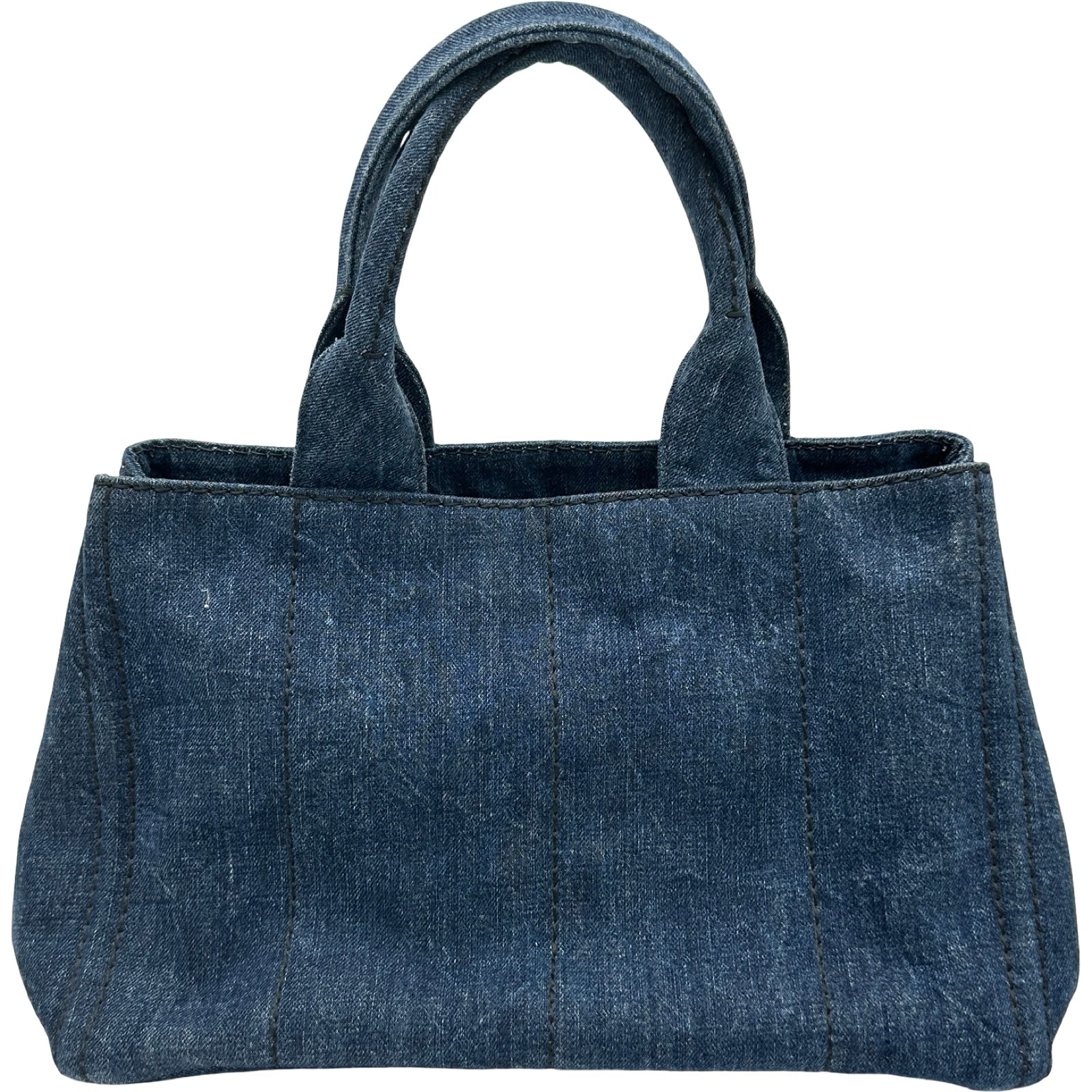 【美品】プラダ　カナパ　ハンドバッグ　トート　デニム　ブルー　ゴールド金具 プラダ PRADA カナパ B1877B ブルー デニム レディース ハンドバッグ