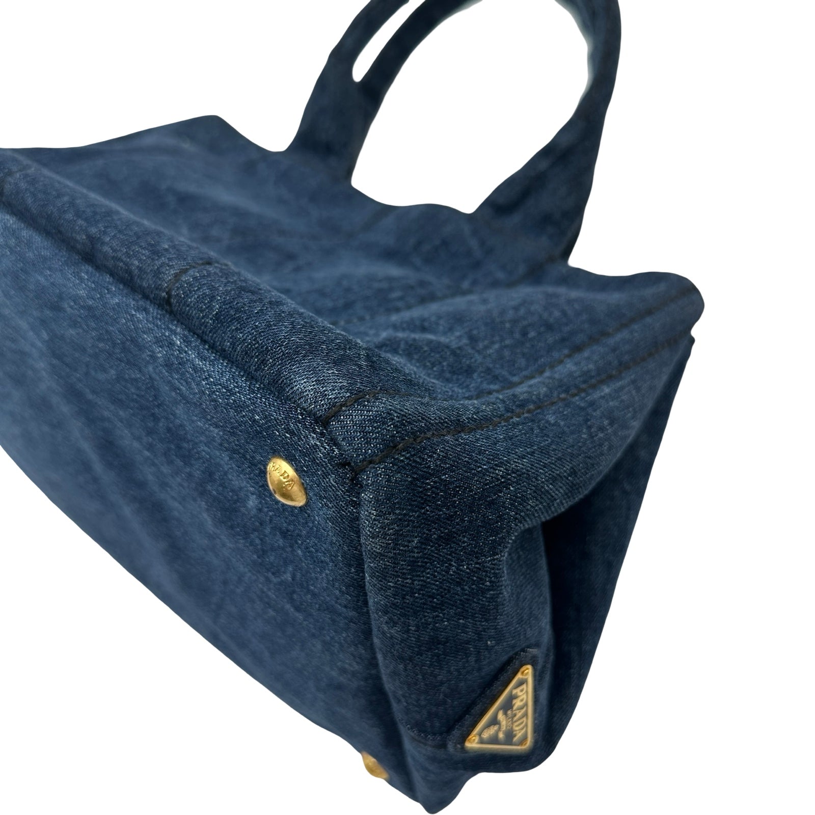 プラダ PRADA カナパ B1877B ブルー デニム レディース ハンドバッグ