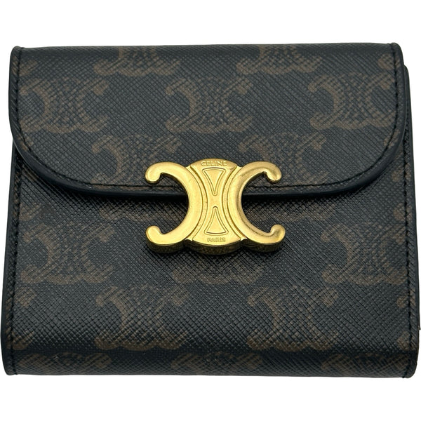 セリーヌ CELINE スモールフラップウォレット 10D782 ブラウン