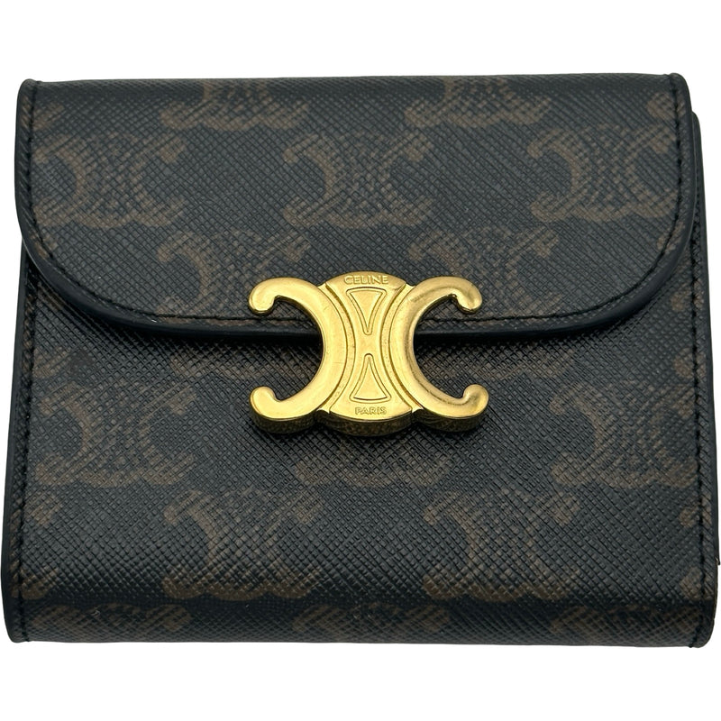 セリーヌ CELINE スモールフラップウォレット 10D782 ブラウン