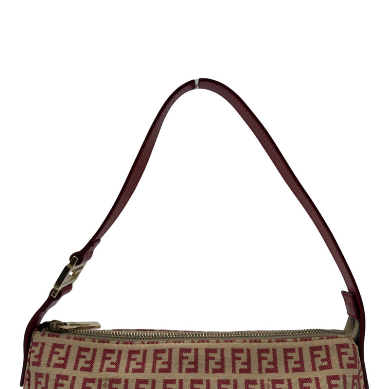 フェンディ FENDI ズッキーノ ハンドバッグ 8BR444 ベージュ/レッド